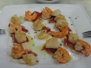 Vieira con Langostinos y Jamon Restaurante el Picaro Santander