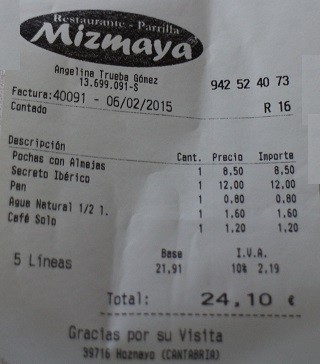 Factura Mizmaya Hoznayo