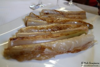 Puerros a la brasa Restaurante Parrila El Carmen Cosio