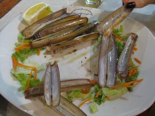 Navajas Plancha Restaurante la Pirula Santander