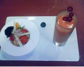 Tartar de bonito con espuma de Bloody Mary Pacho