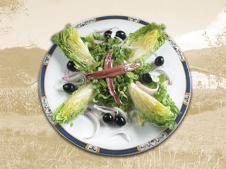 Ensalada cogollos Anchoas Restaurante Casa Nacho Ruente