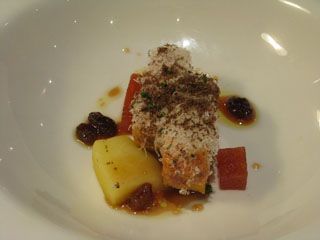 Foie con coco y membrillo