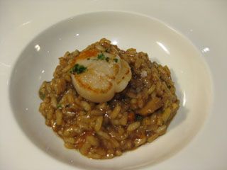 Risotto de hongos con vieiras