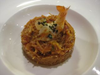 Fideua de cachon y langostino
