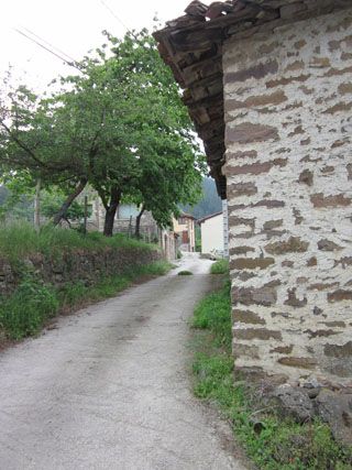 La carretera hacia Palencia entrada queseria en obras Queseria Lebanes Cabezon de Liebana