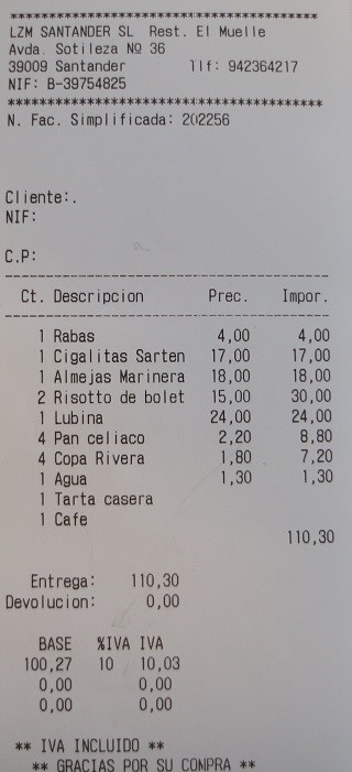 Restaurante el muelle Santander Barrio Pesquero