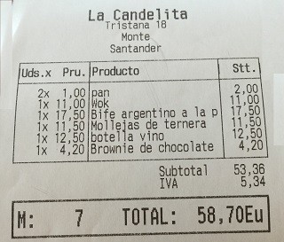 Restaurante la Candelita Monte, Santander
