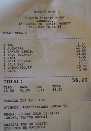 restaurante Racionarte Ruente Cantabria