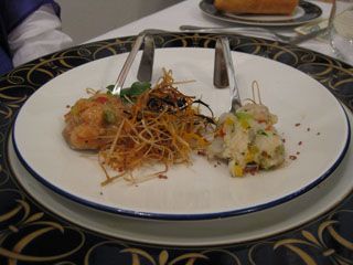 Duo de tartar de pescado Restaurante San Roman Escalante