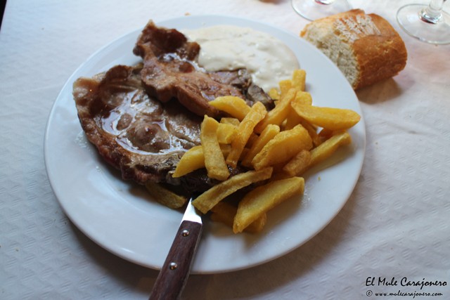 Filete con patatas restaurante El Tropezón Herrería 