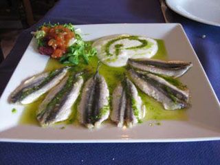 Boquerones con yogourt ecologico Restaurante la Compañia Santander