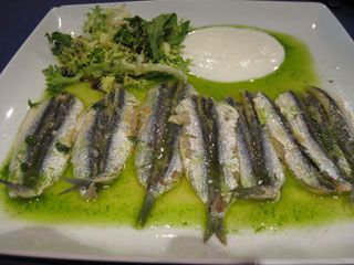 Boquerones con yogourt ecologico Restaurante la Compañia Santander