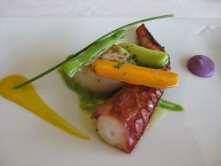 Pulpo con vieira  El Serbal Santander Restaurante