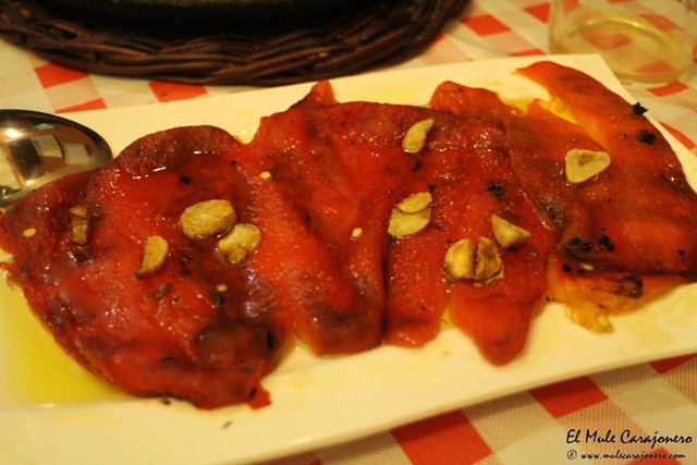 Pimientos a la brasa en Restaurante Brasas Santander