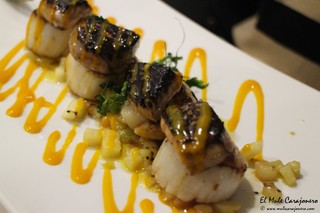 Vieiras emparrilladas con foie y manzana Puerta 23 restaurante Santander