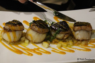 Vieiras emparrilladas con foie y manzana Puerta 23 restaurante Santander