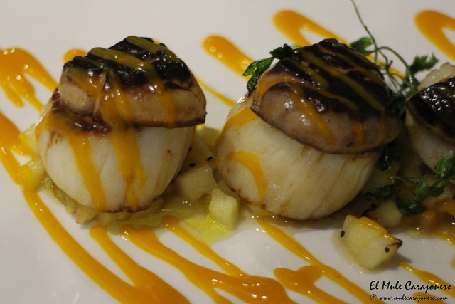 Vieiras emparrilladas con foie y manzana Puerta 23 restaurante Santander