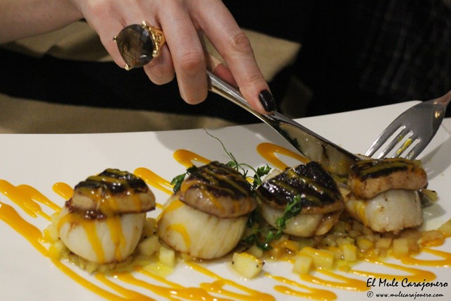 Vieiras emparrilladas con foie y manzana Puerta 23 restaurante Santander