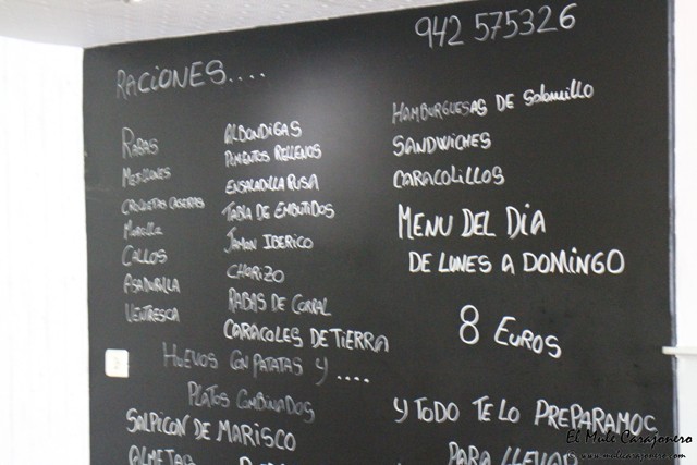 Pizarra Restaurante Tinin Puente Arce