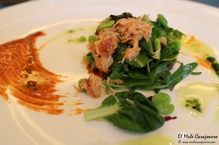Ensalada de vegetales con centollo y verduritas en texturas Vegetalíssimo IX Jornadas