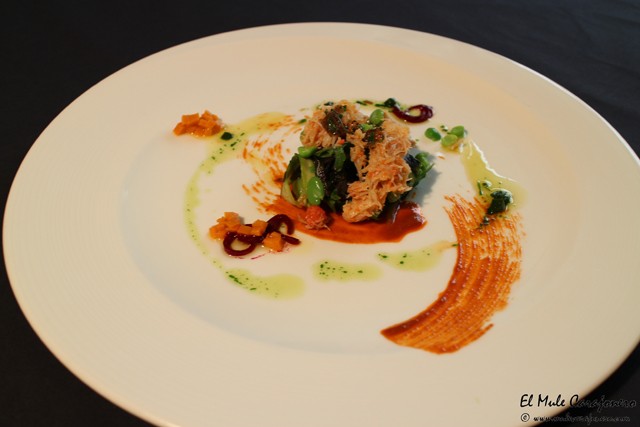 Ensalada de vegetales con centollo y verduritas en texturas Vegetalíssimo IX Jornadas