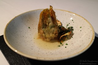 Flor de calabacin rellena de verduritas Vegetalíssimo IX Jornadas