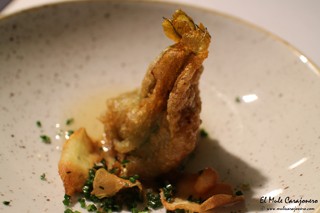 Flor de calabacin rellena de verduritas Vegetalíssimo IX Jornadas