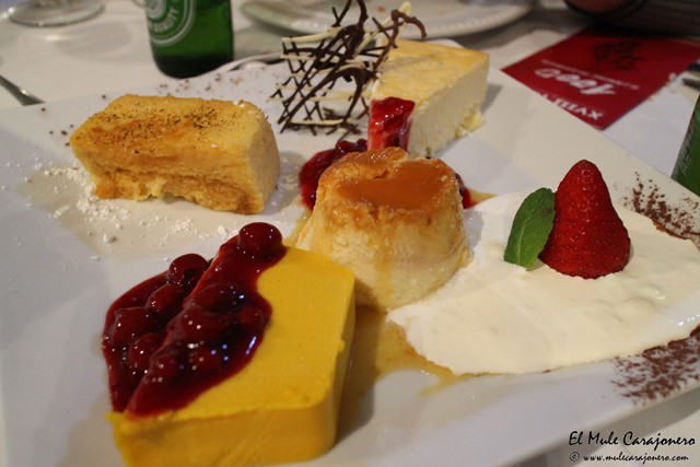 Popurri de postres de la casa restaurante la Darsena Suances