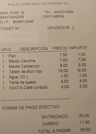 Restaurante Palo Cortado Santander
