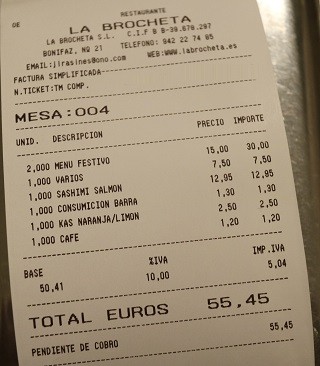 Santander restaurante la Brocheta