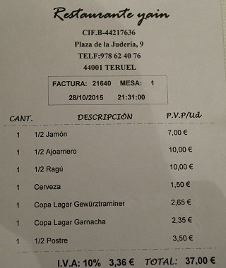 Restaurante Yain Teruel