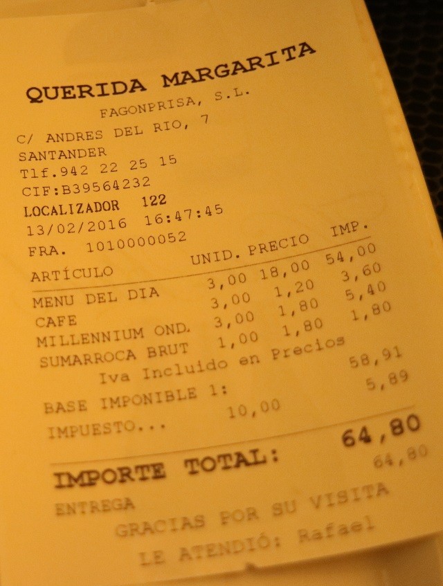 Querida Margarita restaurante bistro Santander