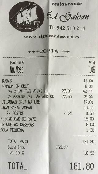 Restaurante El Galeon Somo