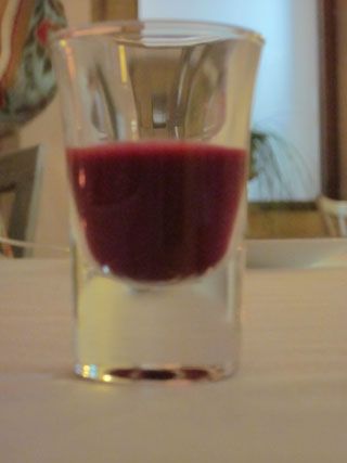 Remolacha con un toque de Yogourt Bienvenida El Cenador de Amos Villaverde de Pontones Restaurante