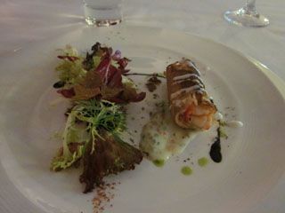 Croqueta de Carabineros con ensalada El Cenador de Amos Villaverde de Pontones Restaurante