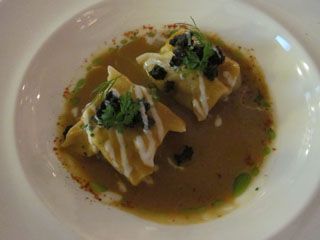 Ravioli de Marisco El Cenador de Amos Villaverde de Pontones Restaurante