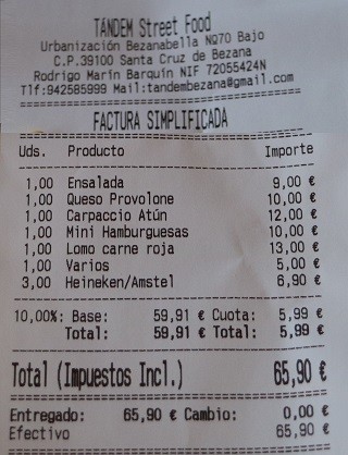 Restaurante Tandem Street Food Bezana Cantabria
