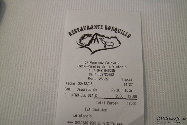 Menu del dia en el Ronquillo Ramales Cantabria
