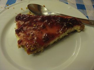Postre tarta queso Restaurante Parrilla Brasas