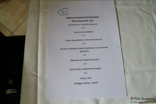 Restaurante Machinero Santander menu 25 Aniversario