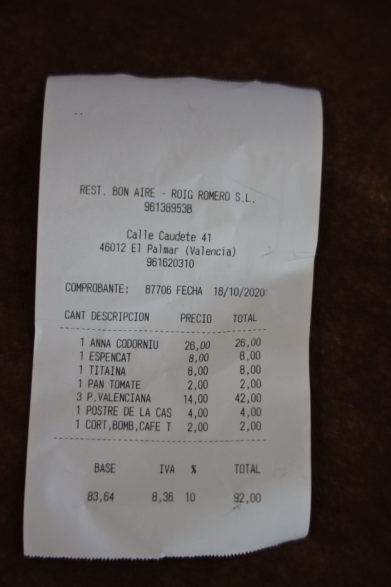 Restaurante Bon Aire Valencia