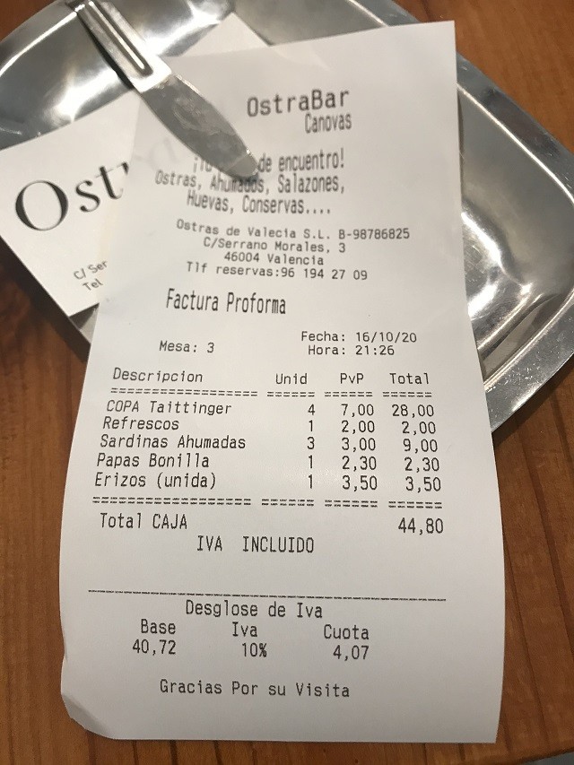 Ostra bar Canovas