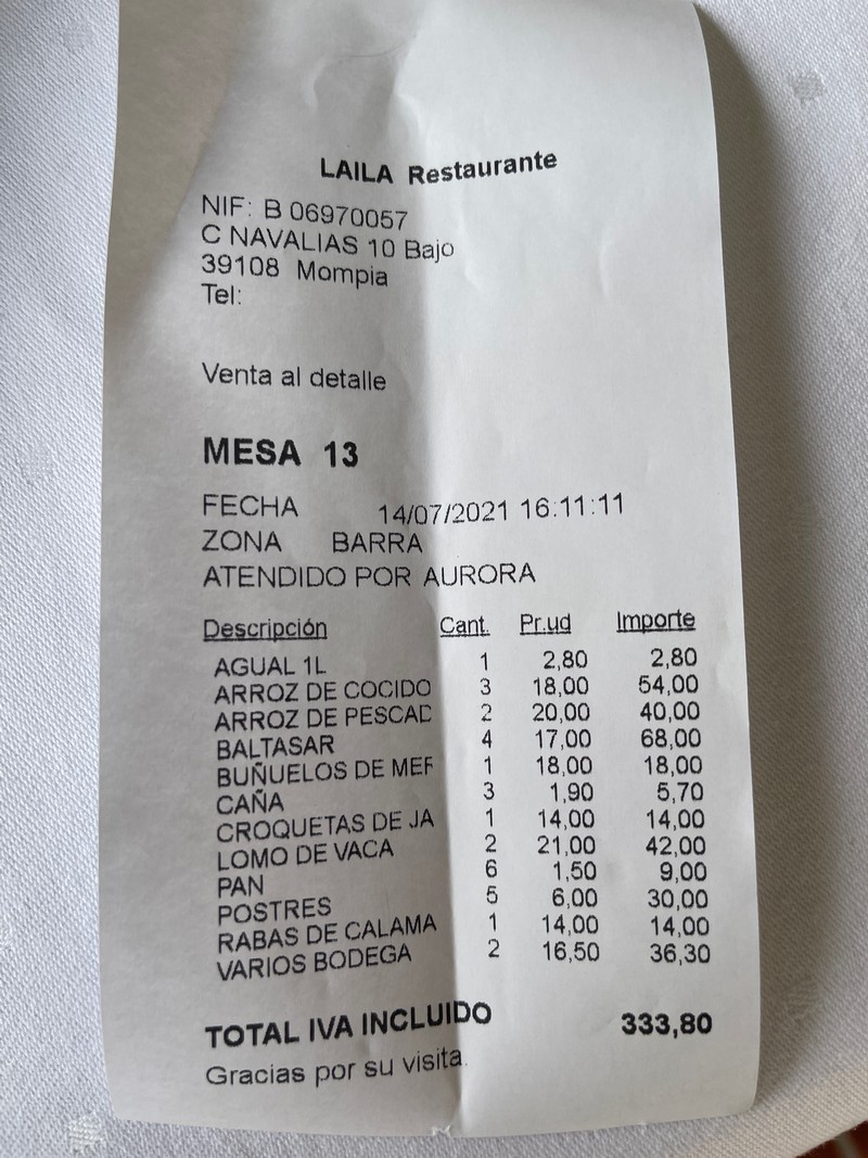 Restaurante laila Mompia