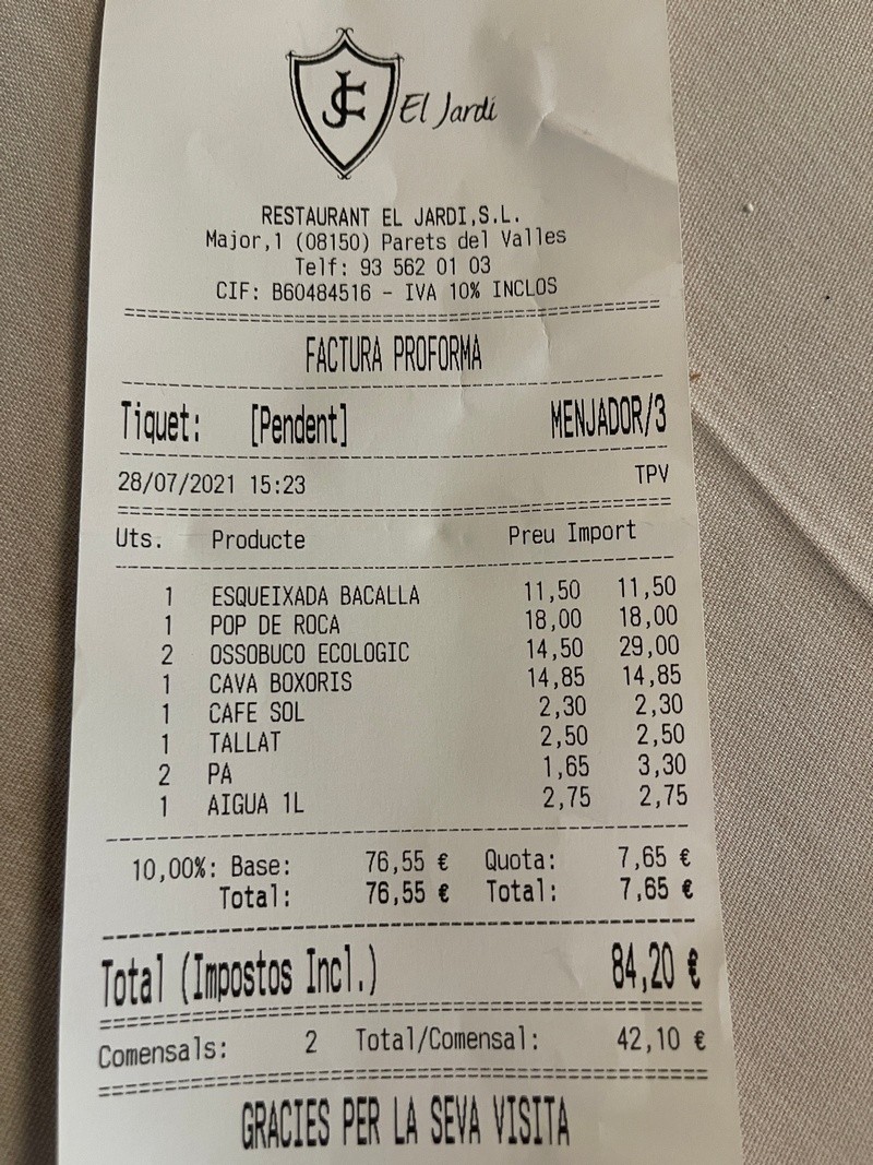 Restaurante El Jardi Parets