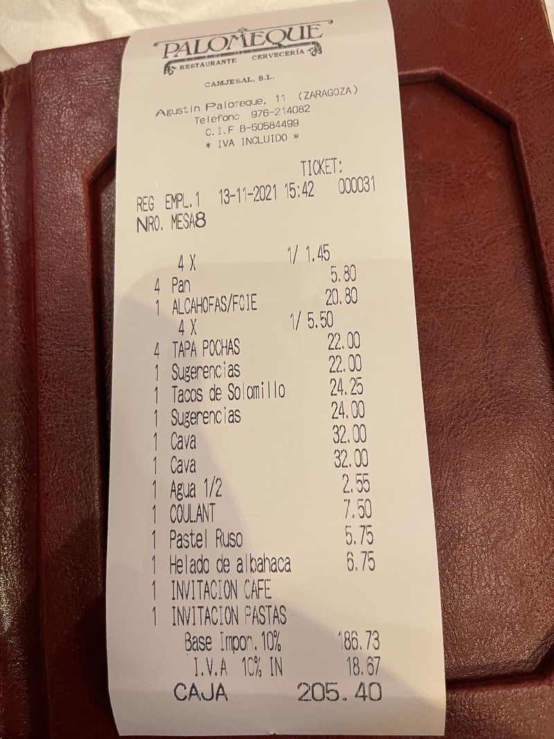 Restaurante Palomeque Zaragoza