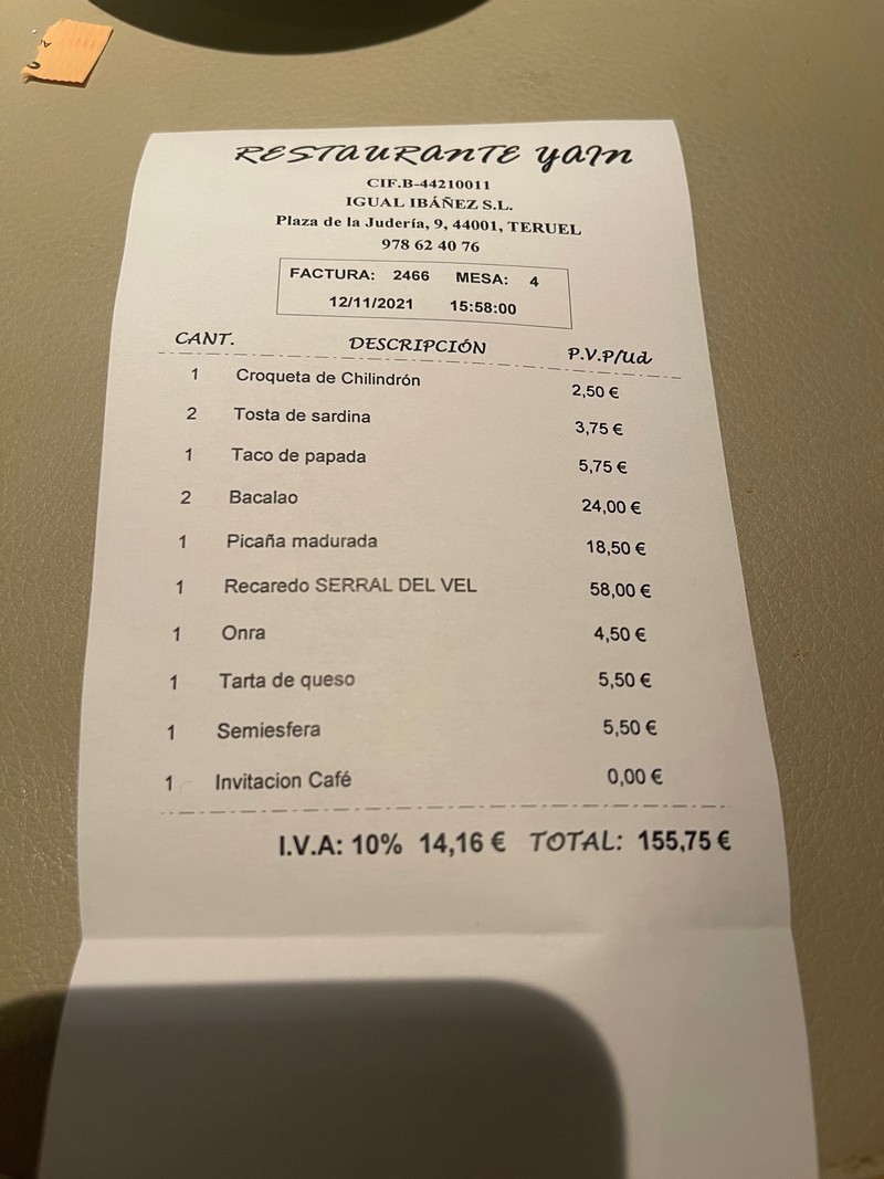 Restaurante Yain Teruel