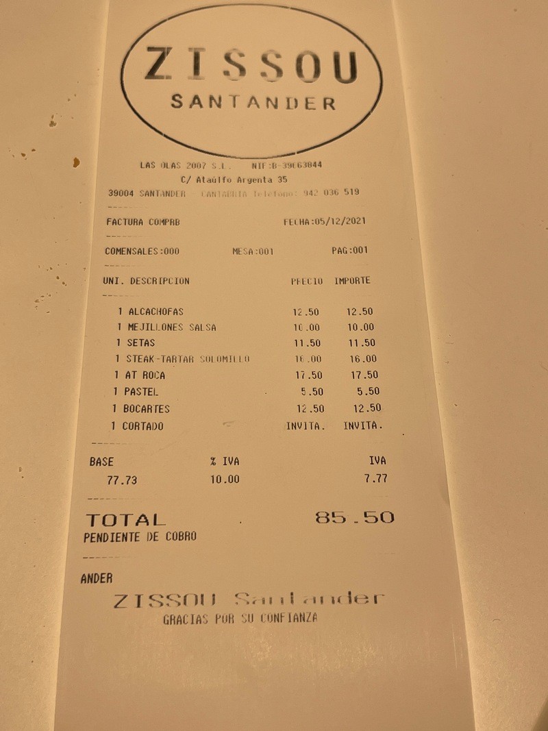 restaurante Zissou Santander