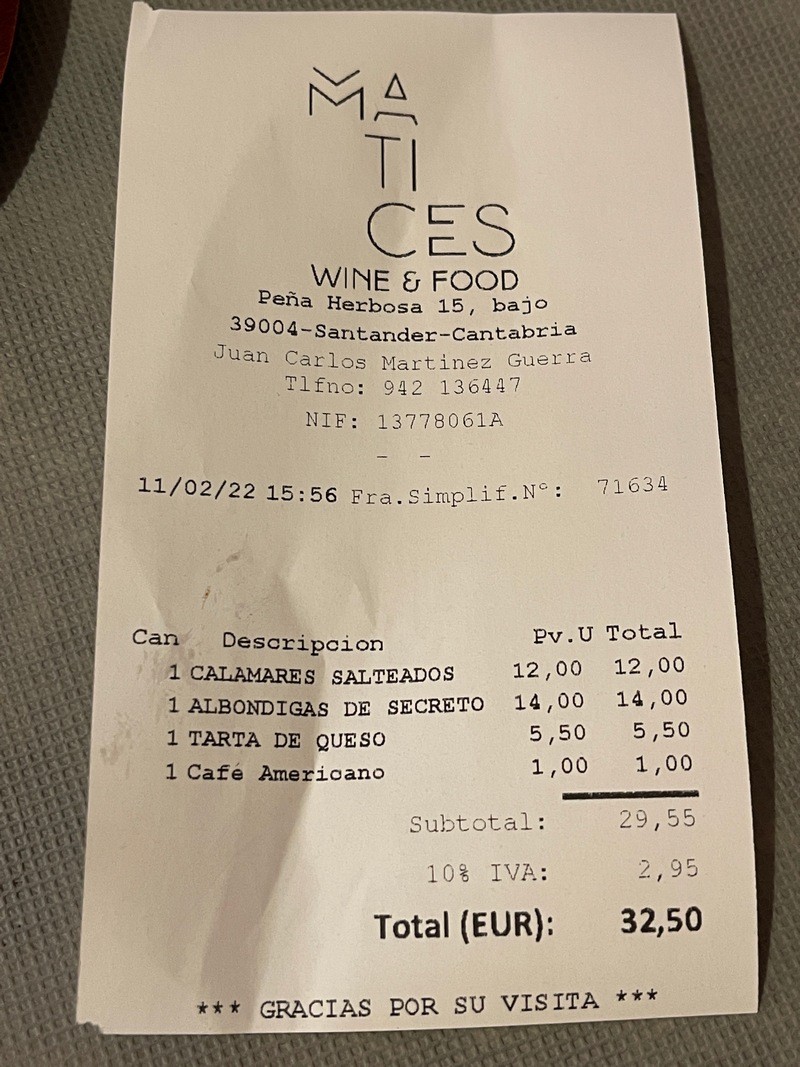Santander Restaurante Matices