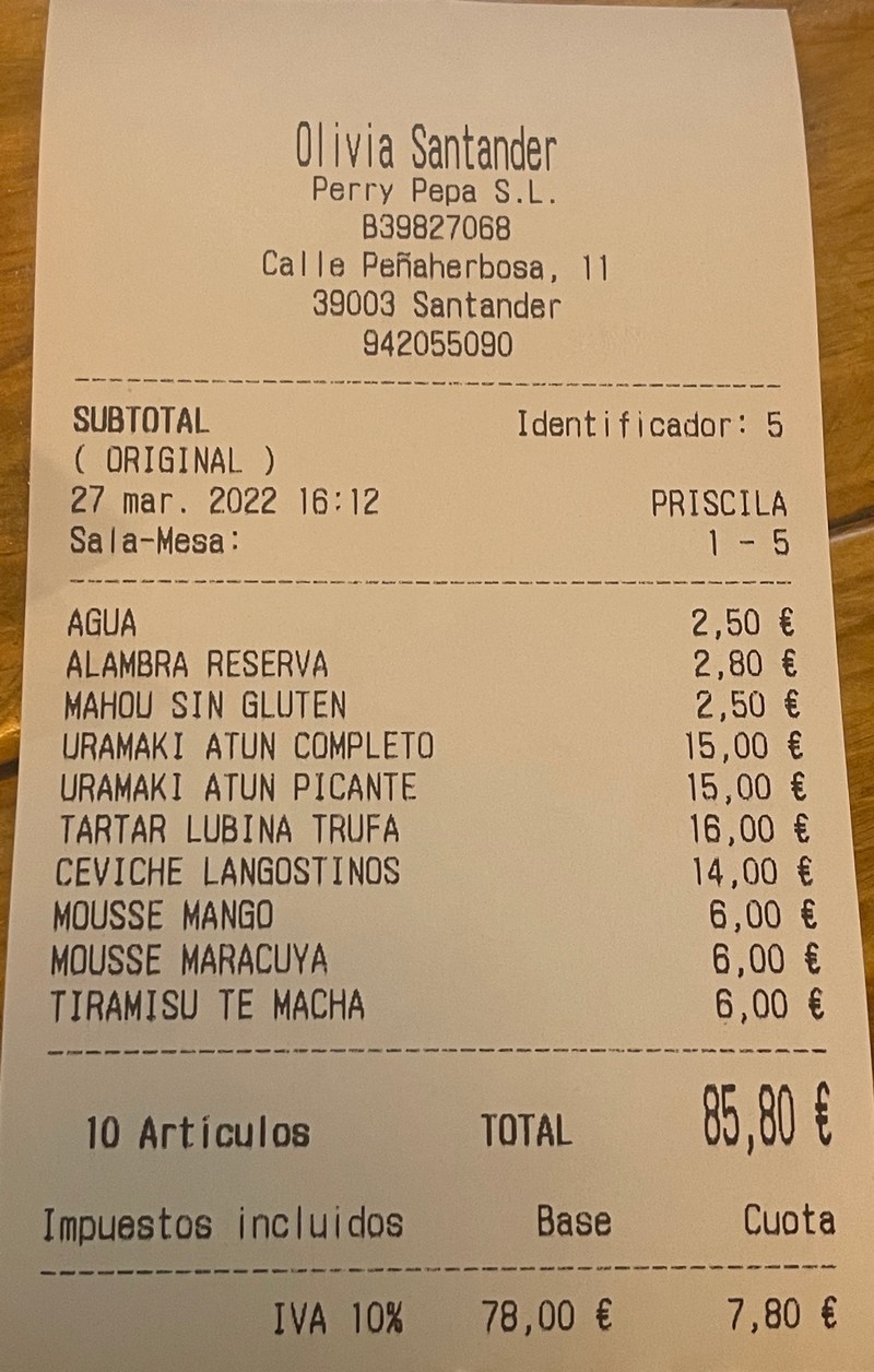 Retaurante Olivia Santander